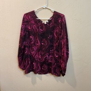 Michael Kors  Pink Patterned Women's Top 12 size